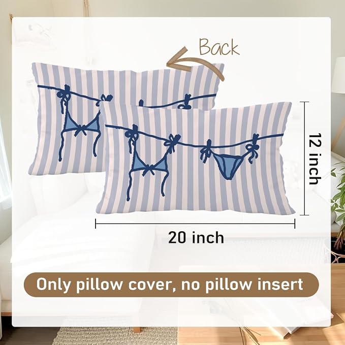 Beachy Throw Pillow Cover 12x20, Trendy Indoor Outdoor Lumbar Pillow Cover - Image 7