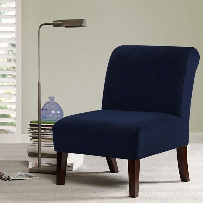 H.VERSAILTEX Armless Accent Chair Covers Thick Velvet Armless Chair Slipcovers - Image 2