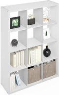 Furinno Simple Cube Storage Organizer, 12-Cube Display Shelf, Open Back by Furinno-FitsYourSpaceFitsYourBudget