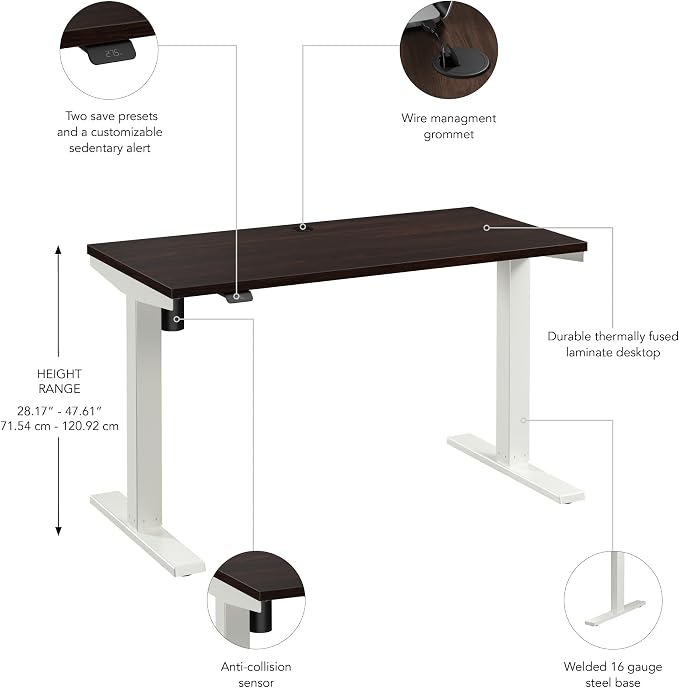 Bush Business Furniture 48-inch Electric Height Adjustable Standing Desk - Image 7