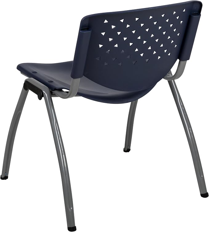 Flash Furniture HERCULES Series 880 lb. Capacity Navy Plastic Stack Chair - Image 8