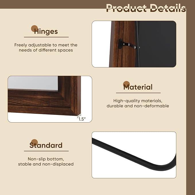 Full Length Mirror, Oversized Stand Up Mirrors Large Wall Mirrors, Wall Mounted - Image 7