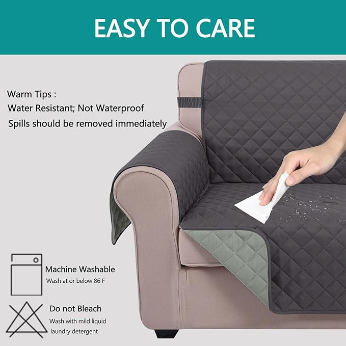 U-NICE HOME Loveseat Sofa Cover Reversible Couch Cover - Image 5