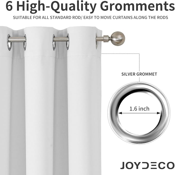 Joydeco Blackout Curtains 108 Inches Long 2 Panels Set, Thermal Insulated Long - Image 4