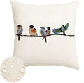 RABUSOFA Outdoor Pillow Covers 20x20 Inch, Outdoor Bird Lumbar Throw Pillow by RABUSOFA
