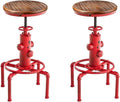 Topower Aged Antique Vintage Industrial Barstool Solid Wood Water Pipe Fire by Topower
