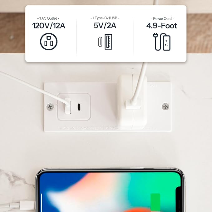 HOOBRO Side Table with Charging Station, End Table with USB Port and Outlet - Image 7