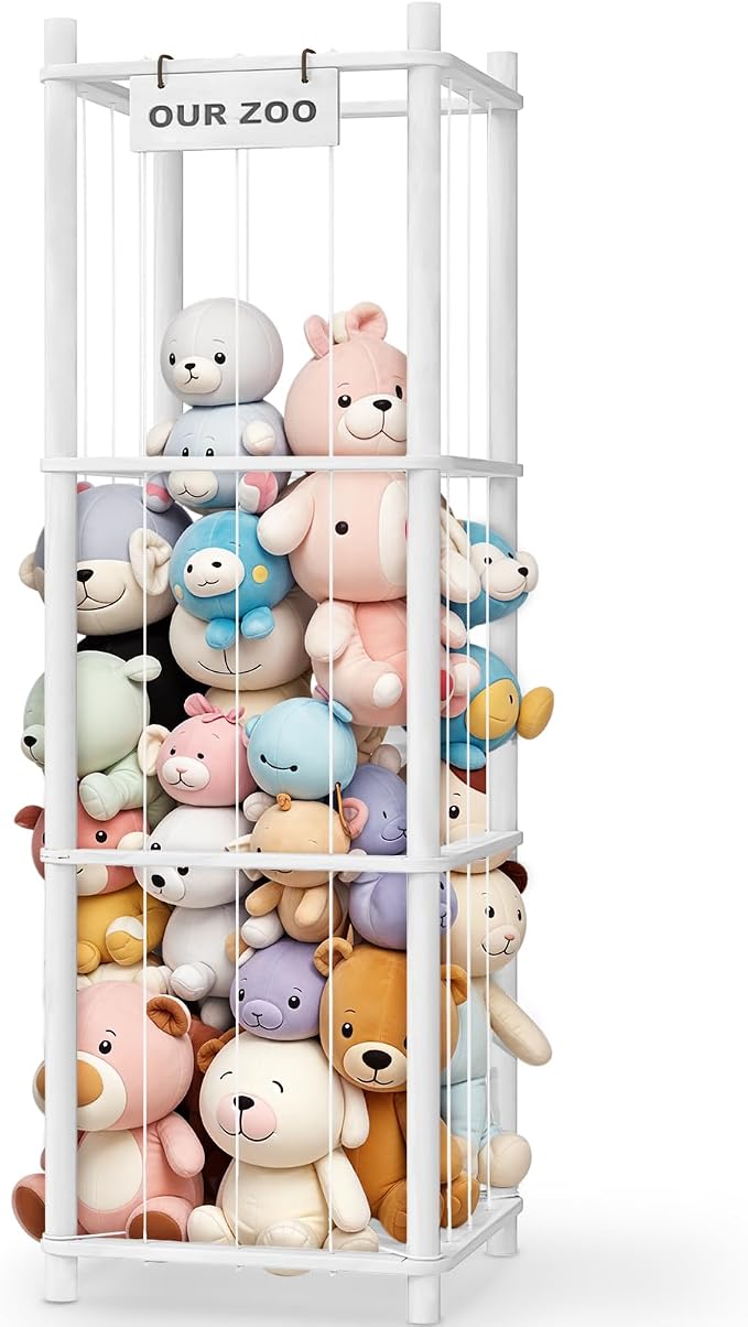 Woodure Stuffed Animal Storage & Organizer, Wooden Cute Zoo Toy Holder by CraftingNatureandComforts