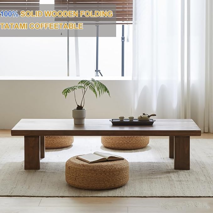 Japanese Floor Table, Vintage Tea Table Low Table, Rectangular Style Tatami - Image 4