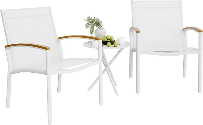 Shintenchi 3 Pieces Patio Bistro Sets, Outdoor Textilene Fabric Conversation by Shintenchi%7CFurnitureMadeforRealLife