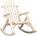 Outvita Wooden Rocking Chair, Fir Log Adirondack Rocker, Outdoor Wood Accent by Outvita