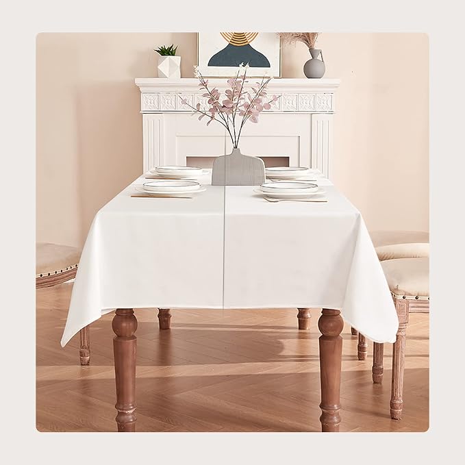 BALCONY & FALCON Rectangle Table Cloth Waterproof Tablecloth Fuzzy Linen and - Image 5
