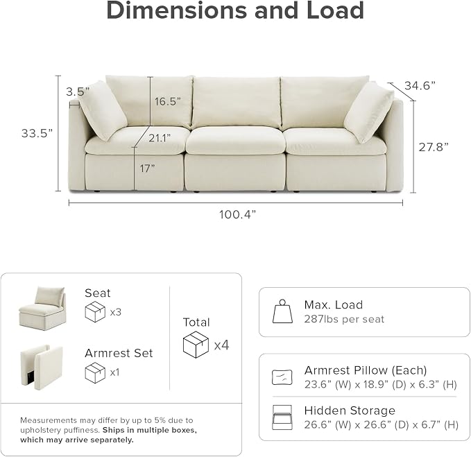 mopio Oversized Modular Sectional Sofa - Image 2