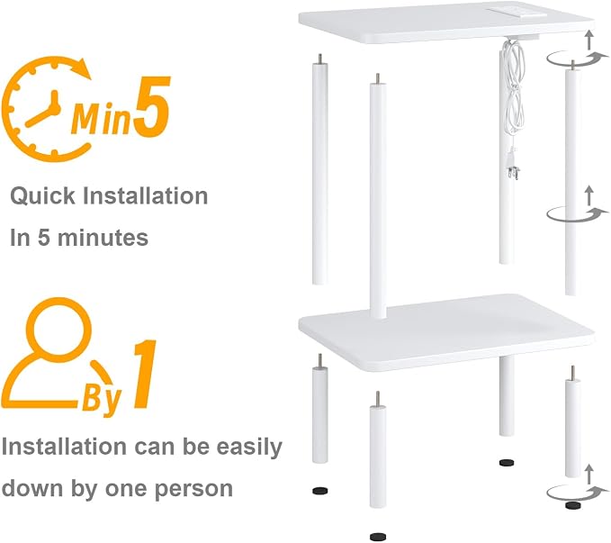 Apicizon 2 Tier End Table, Small Side Table - Image 8