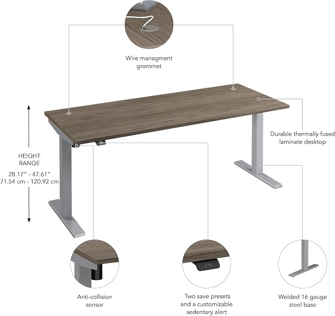 Bush Business Furniture 72-inch Electric Height Adjustable Standing Desk - Image 3