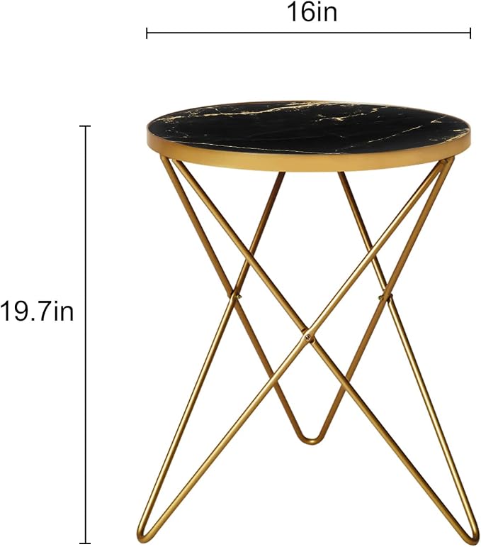HLR Modern Round Side Table Set of 2, End Table - Image 3