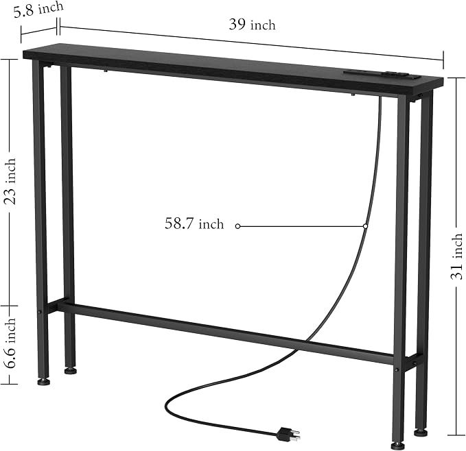 39" Sofa Table Narrow Long - Image 3