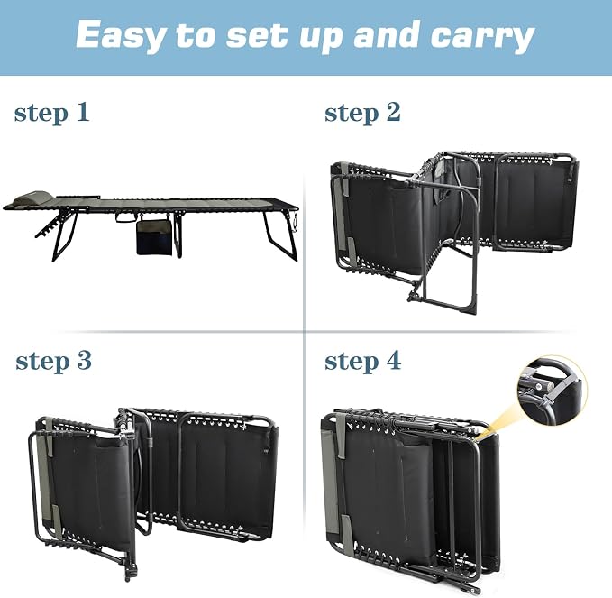Oversized Padded Outdoor Folding Lounge Chair - Image 7