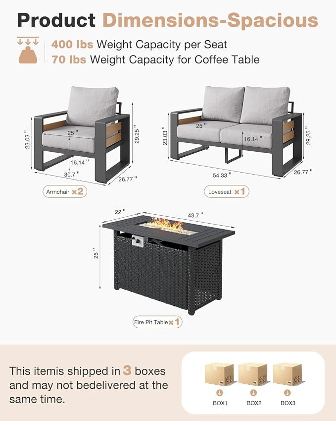 Aoxun Aluminum Patio Furniture Set - Image 7