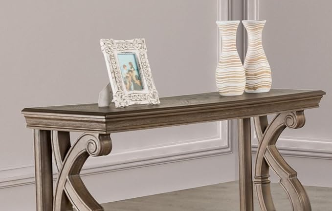 GOWE Traditional Style Sofa Table Solid Wood Structure Curved Scroll Legs - Image 3