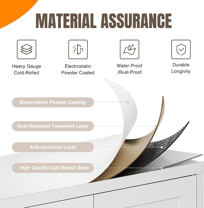 Yizosh Metal Pantry Cabinet, - Image 3