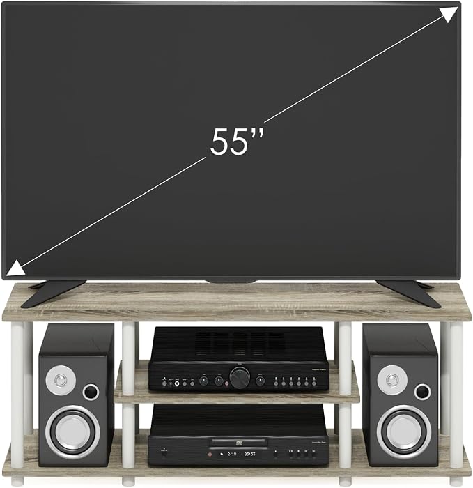 Furinno Turn-N-Tube No Tools 3D 3-Tier Entertainment TV Stand up to 50 inch TV - Image 4