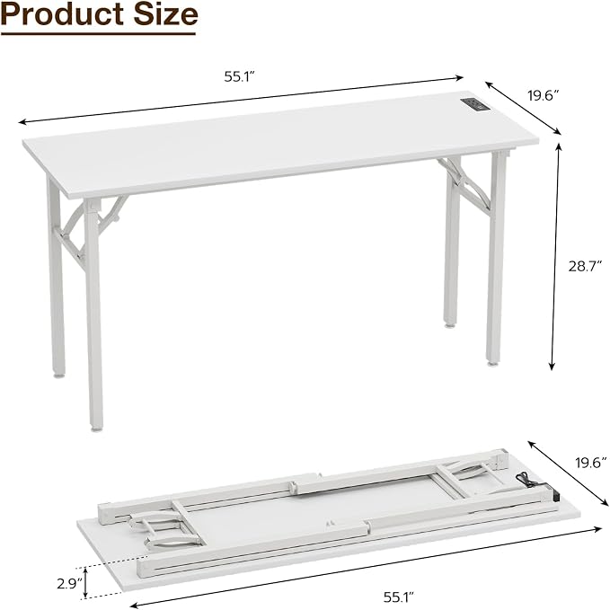 TEMI Long Computer Desk Folding Table - Image 2