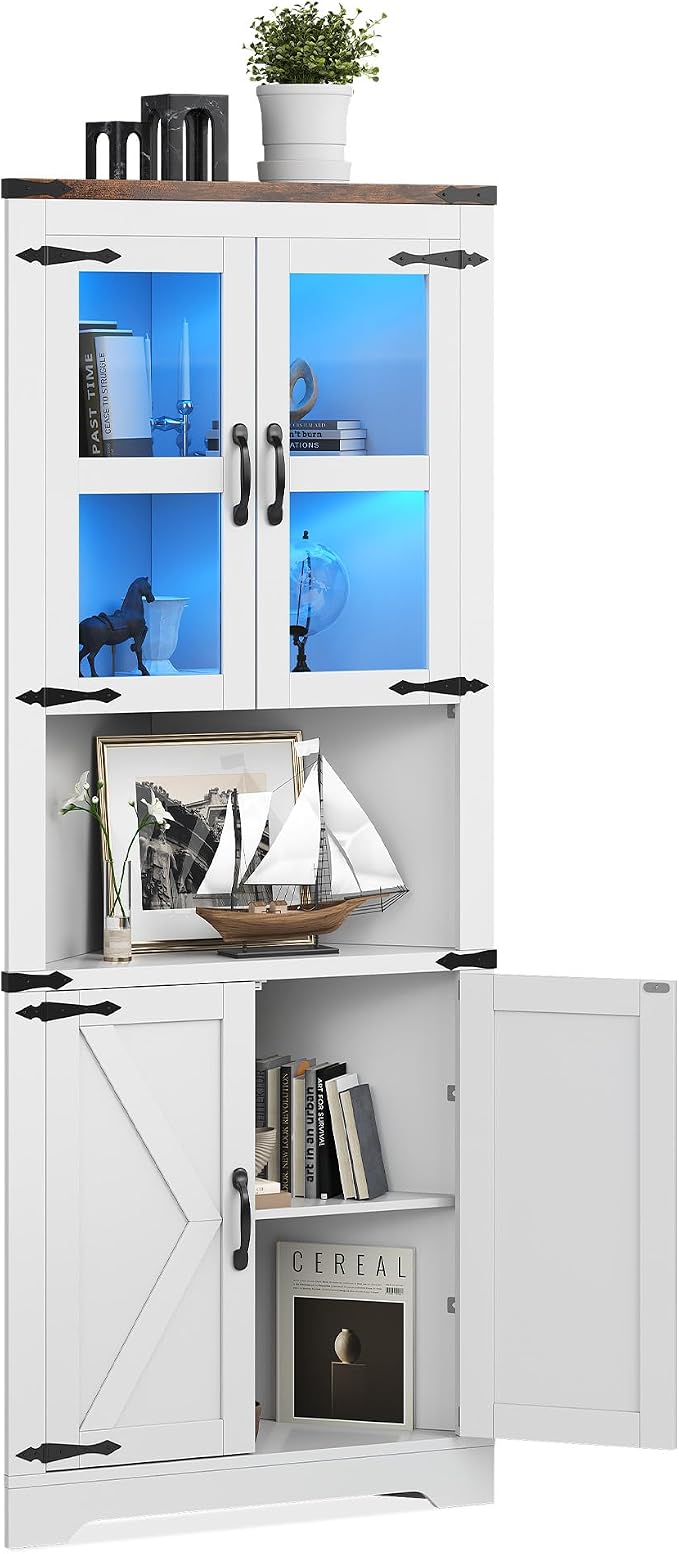 GarveeHome 67 in Tall Corner Storage Cabinet - Image 7