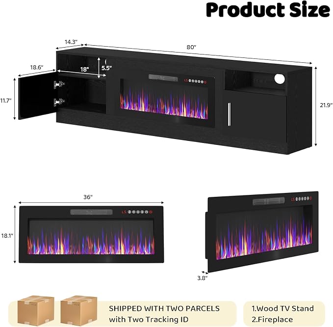 Lemberi Fireplace tv Stand - Image 7