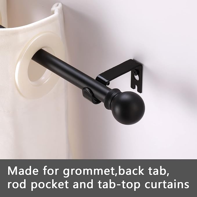 GXOACKJ Curtain Rods for windows 32-62 inch, 5/8 inch Decorative Matte Black - Image 3