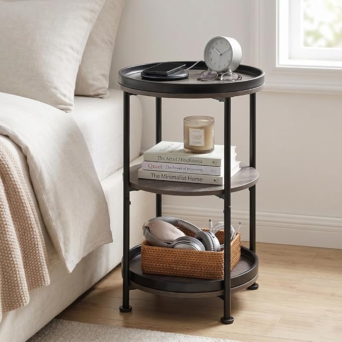 Dulcii Round Side Table with 3 Shelves - Image 5
