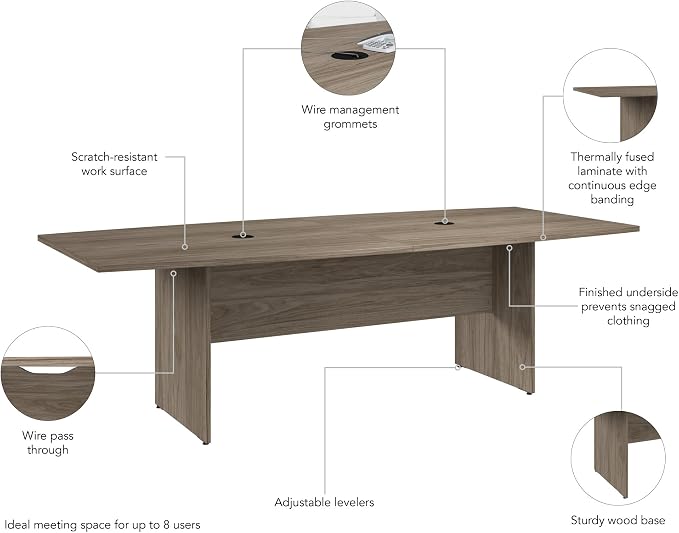 Bush Business Furniture 96-inch Office Conference Table - Image 7