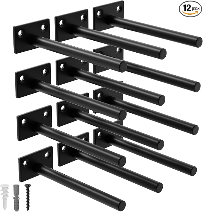LEOPO 12-Pack 6 inch Floating Shelf Brackets, Hidden Shelf Bracket by FinestHomeDecor