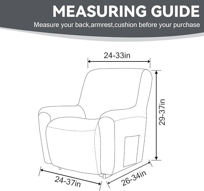 Cupuamon Recliner Chair Covers, Lazy Boy Recliner Covers Stretch Reclining - Image 2