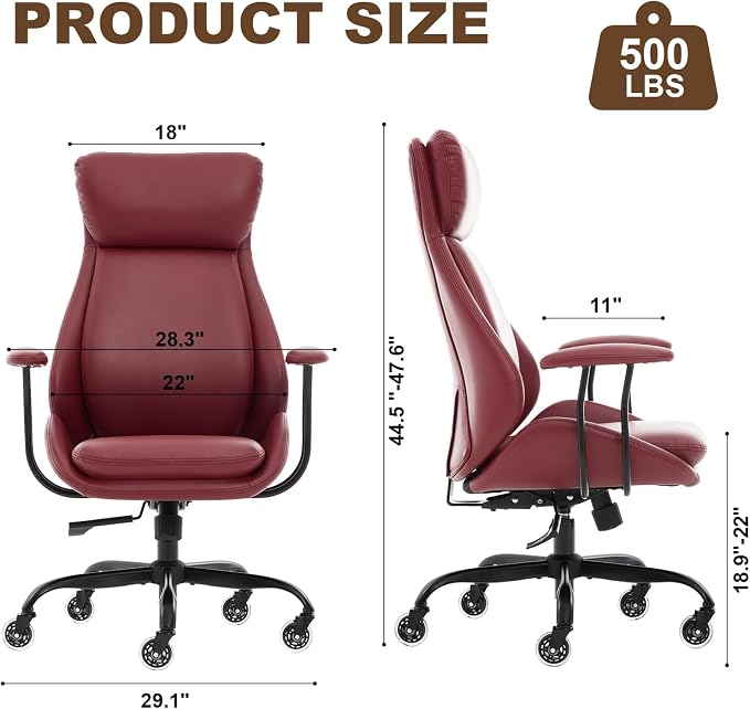 E-Motie Office Chair, Leather Desk Chair - Image 2