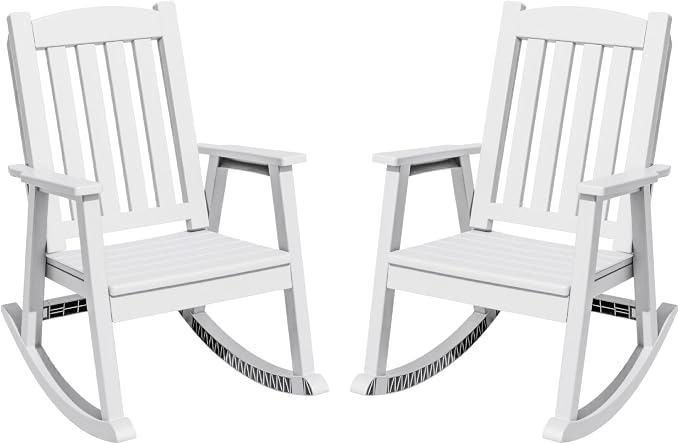 Greesum Set of 2 Outdoor Rocking Chair, Rust-Proof & UV-Resistant, Comfortable by BuynowfromGreesum