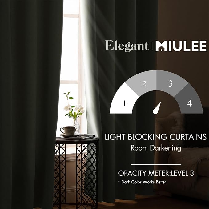 MIULEE Blackout Curtains for Bedroom Living Room Thermal Insulated Room - Image 2
