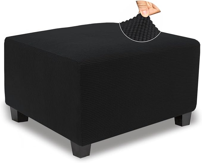 NeColorLife Stretch Ottoman Cover Square Soft Knitted Jacquard Washable Thick by NeColorLife