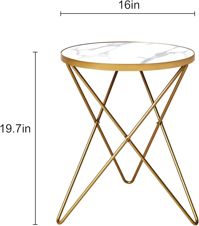 HLR Modern Round Side Table Set of 2, End Table - Image 3
