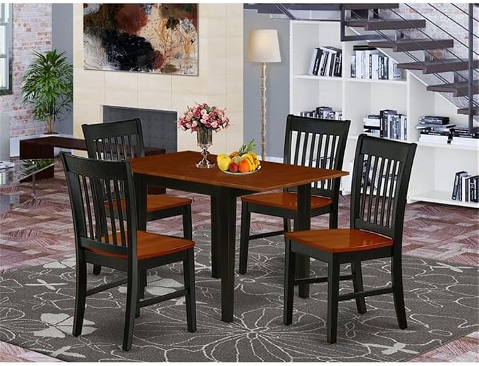 East West Furniture NDNO5-BCH-W 5 Piece Dinette Set - Image 2