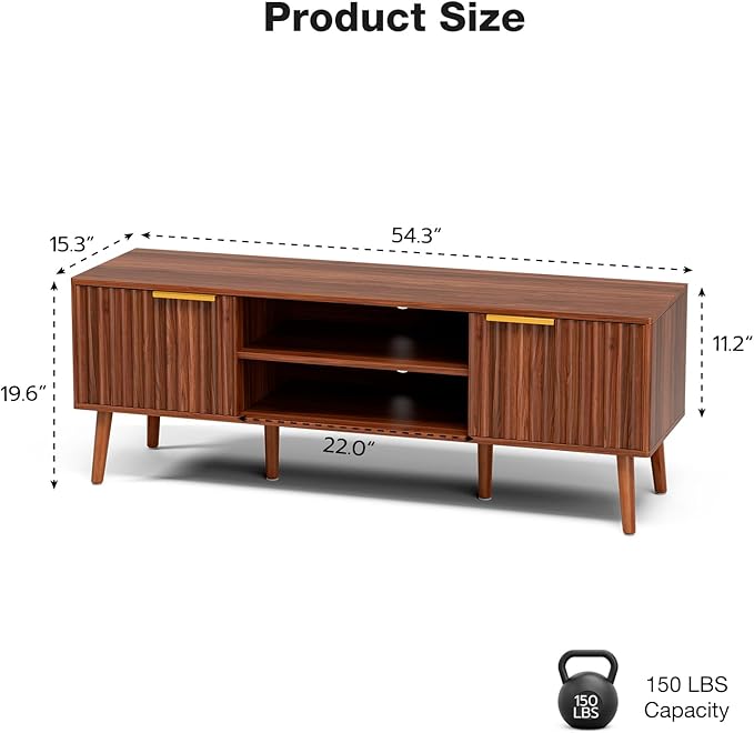 LCRBOL TV Stand for Living Room, Mid Century Modern Entertainment Center for - Image 2