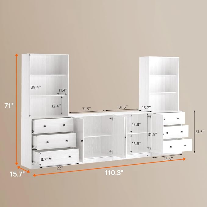TUSY 71" Large TV Stand Set - Image 2