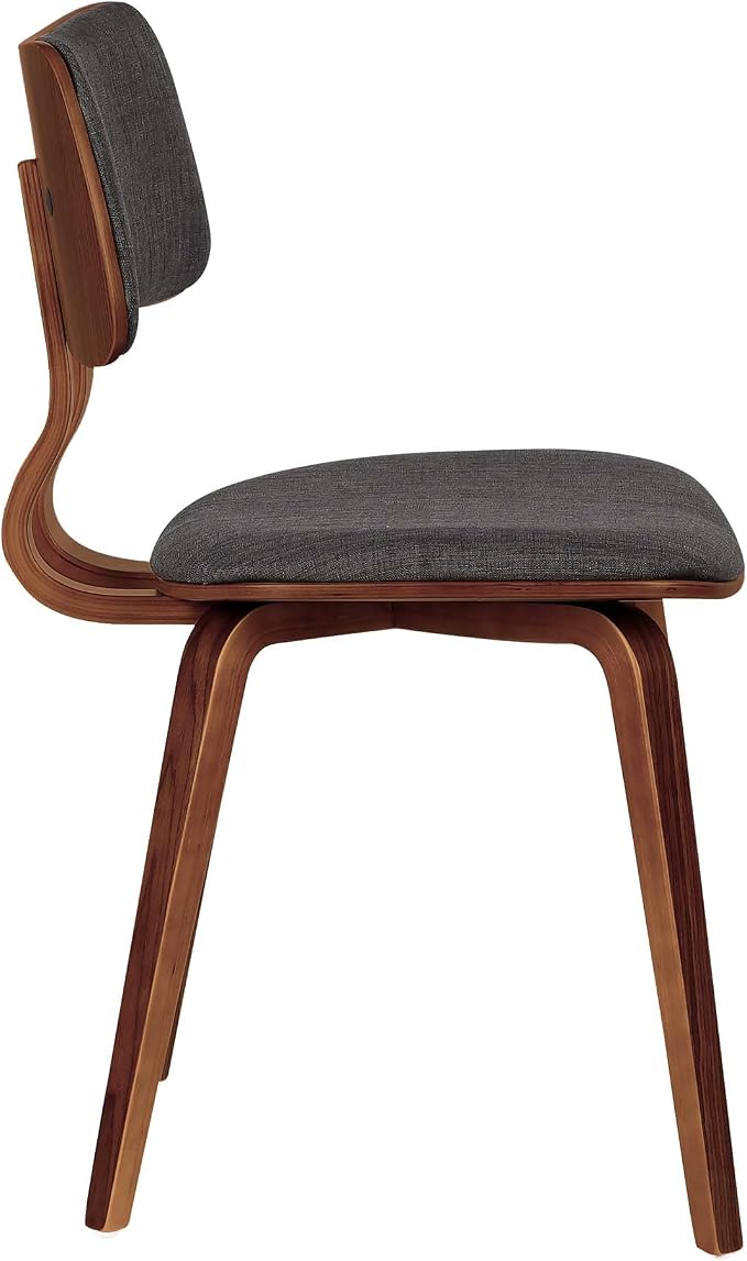 Armen Living Jaguar Dining Chair in Charcoal Fabric and Walnut Wood Finish - Image 7