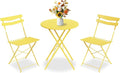 GarveeLife 3 Piece Patio Bistro Set, Folding Patio Bistro Table and Chairs Set by GarveeLife