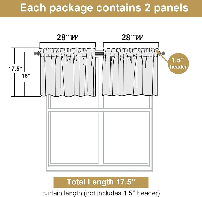 Lecloud Leia White Sheer Valances - Image 3