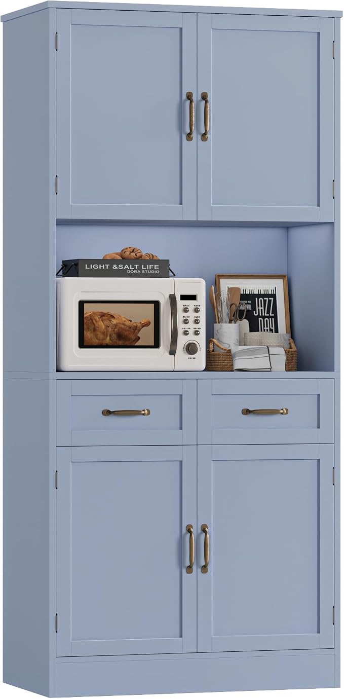 HOSTACK 71" Tall Kitchen Pantry Storage Cabinet, Modern Kitchen Hutch Bar by HOSTACK