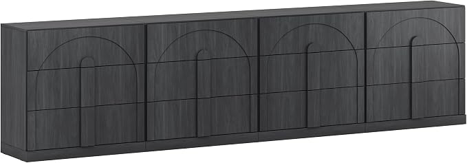 BELLEZE Set of 4 Bookcase with 3 Drawers, Modern Book Shelf with Wide Wooden - Image 6