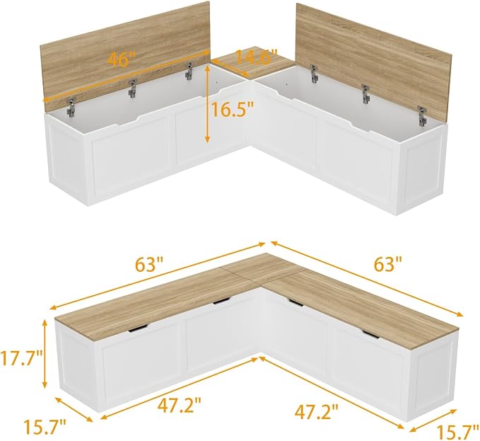 L Shaped Breakfast Nook Bench - Image 2
