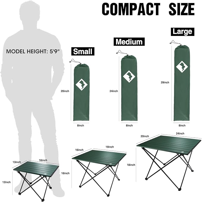 VILLEY Portable Camping Side Table, Ultralight Aluminum Folding Beach Table - Image 3