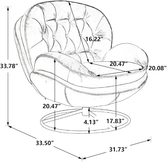 TRIPLE TREE Modern Swivel Accent Chair, Mid-Century Lounge Chair and Ottoman Set - Image 2